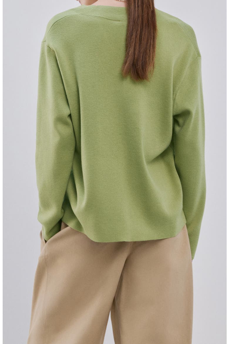 V-Neck Sweater, Alternate, color, GREEN