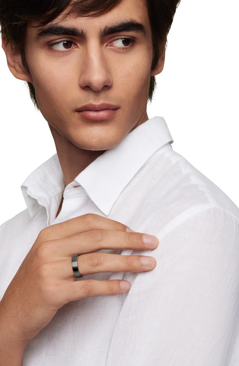 David Yurman 'Streamline' Band Ring, Alternate, color, Titanium/ Silver