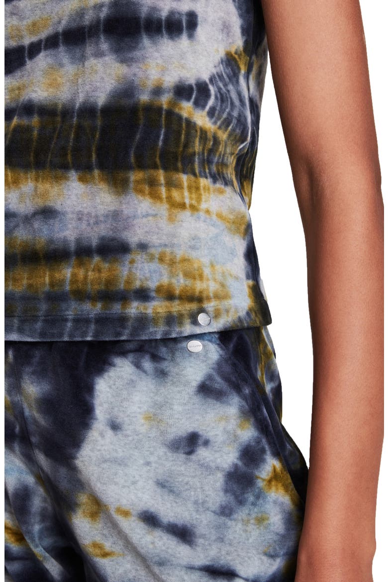Imogen Velvet Tie Dye Tank, Alternate, color, KHAKI/ INK