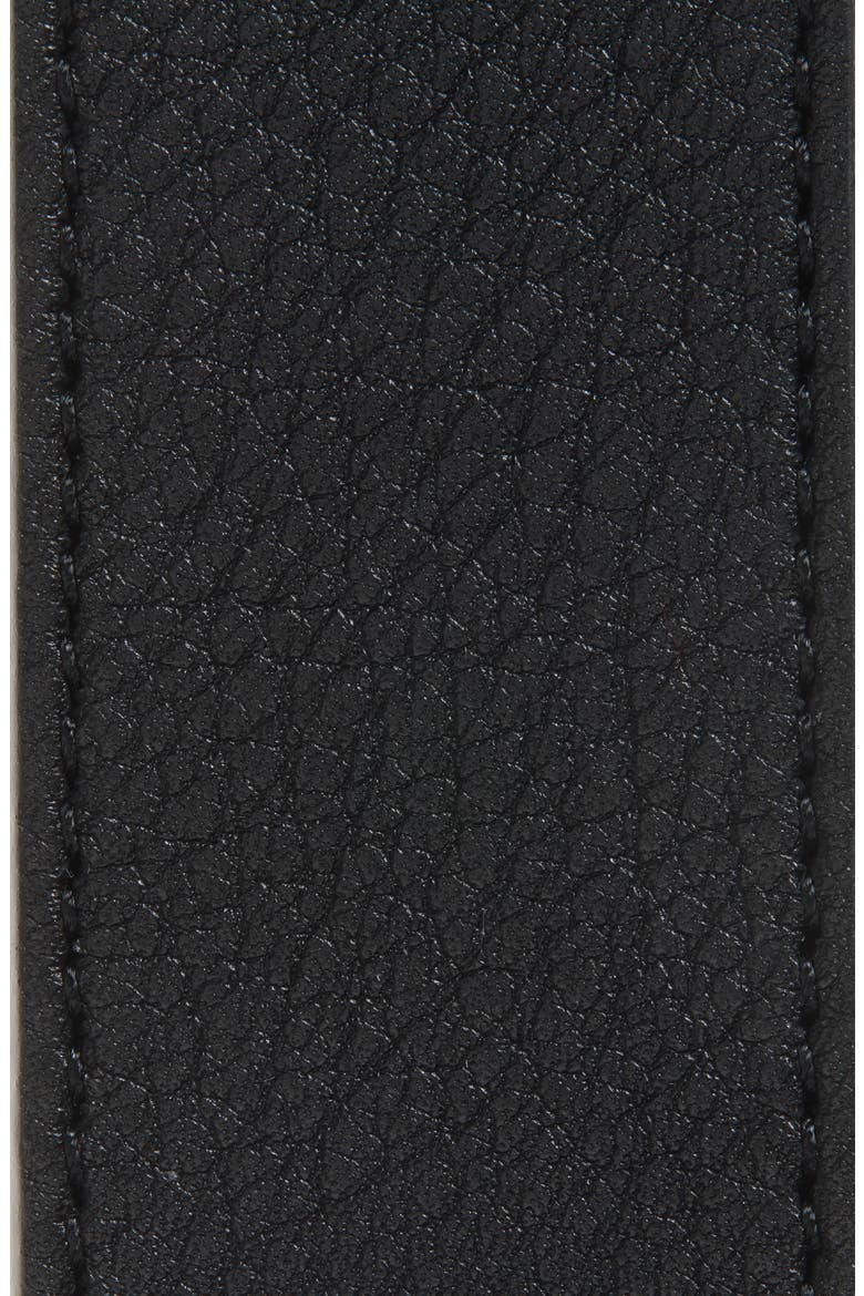 VLOGO Buckle Leather Belt, Alternate, color, BLACK