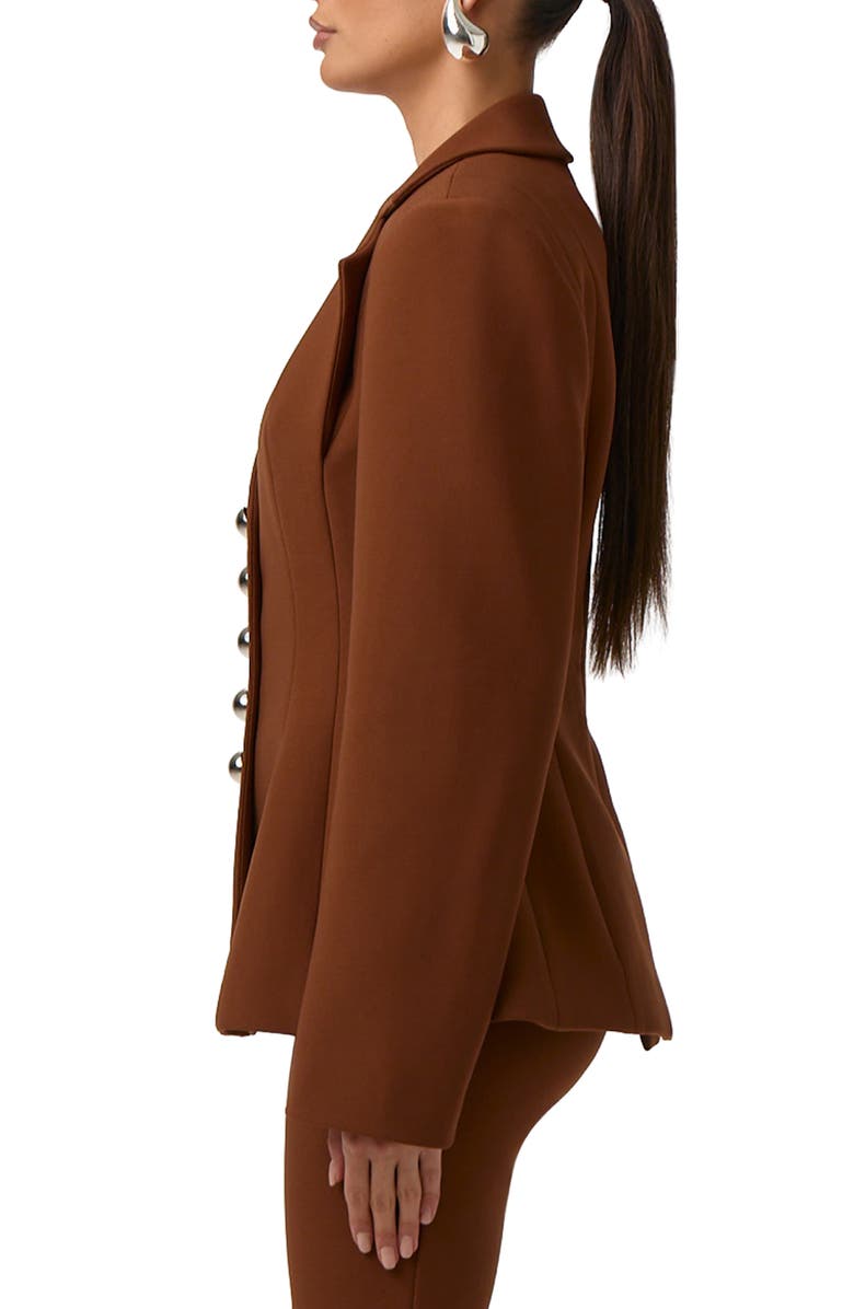 Naked Wardrobe Ponte Blazer, Alternate, color, Dark Mocha