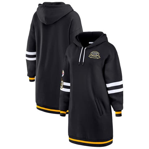 Women's WEAR by Erin Andrews Black Pittsburgh Steelers Hoodie Dress