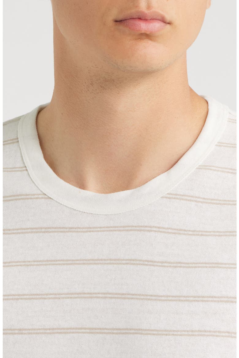 Taut Stripe Linen & Cotton T-Shirt, Alternate, color, NATURAL