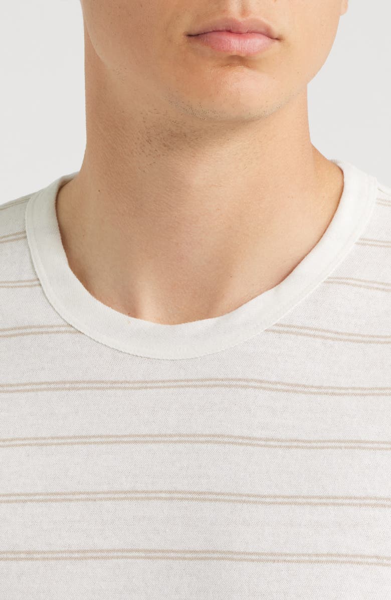 BOSS Taut Stripe Linen & Cotton T-Shirt, Alternate, color, Natural