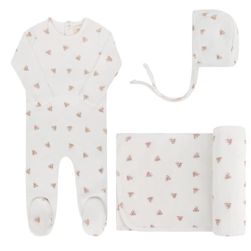 Ely's & Co. Velour Leaf Pattern Collection In White