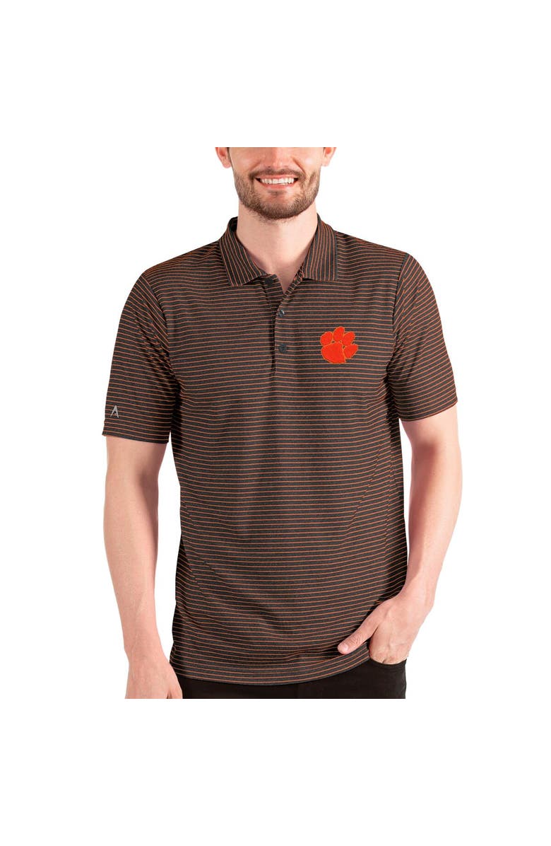 ANTIGUA Men's Antigua Heathered Black/Orange Clemson Tigers Esteem Polo, Main, color, 