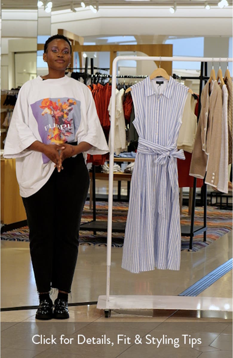 Charlie Stripe Seersucker Midi Dress, sales video thumbnail