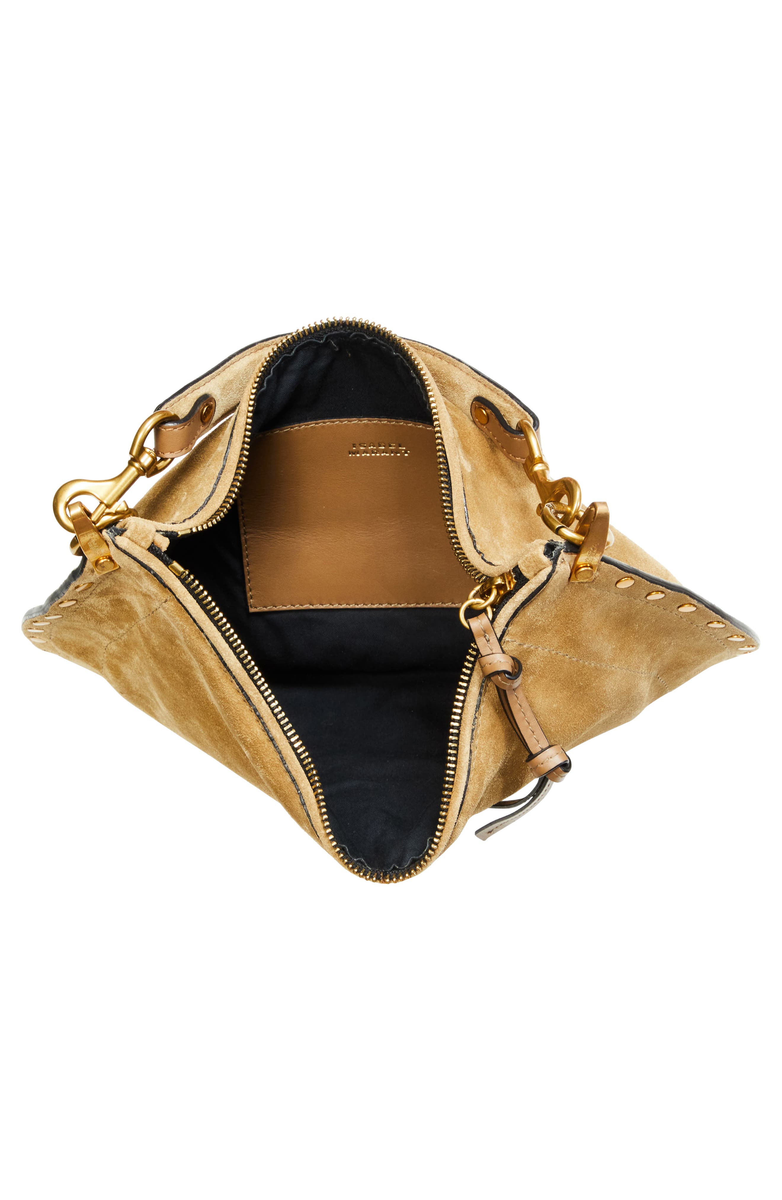 Isabel Marant Oskan Soft Zipped Shoulder Bag, Alternate, color, Taupe