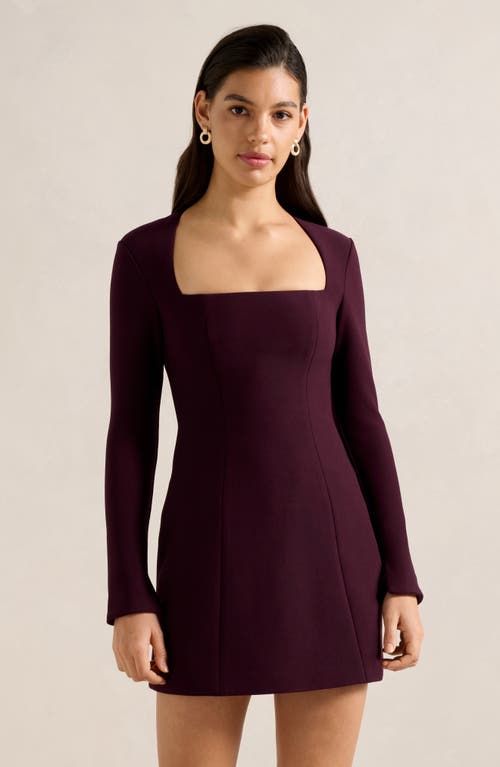 Ever New Ruby Long Sleeve Minidress In Burgundy