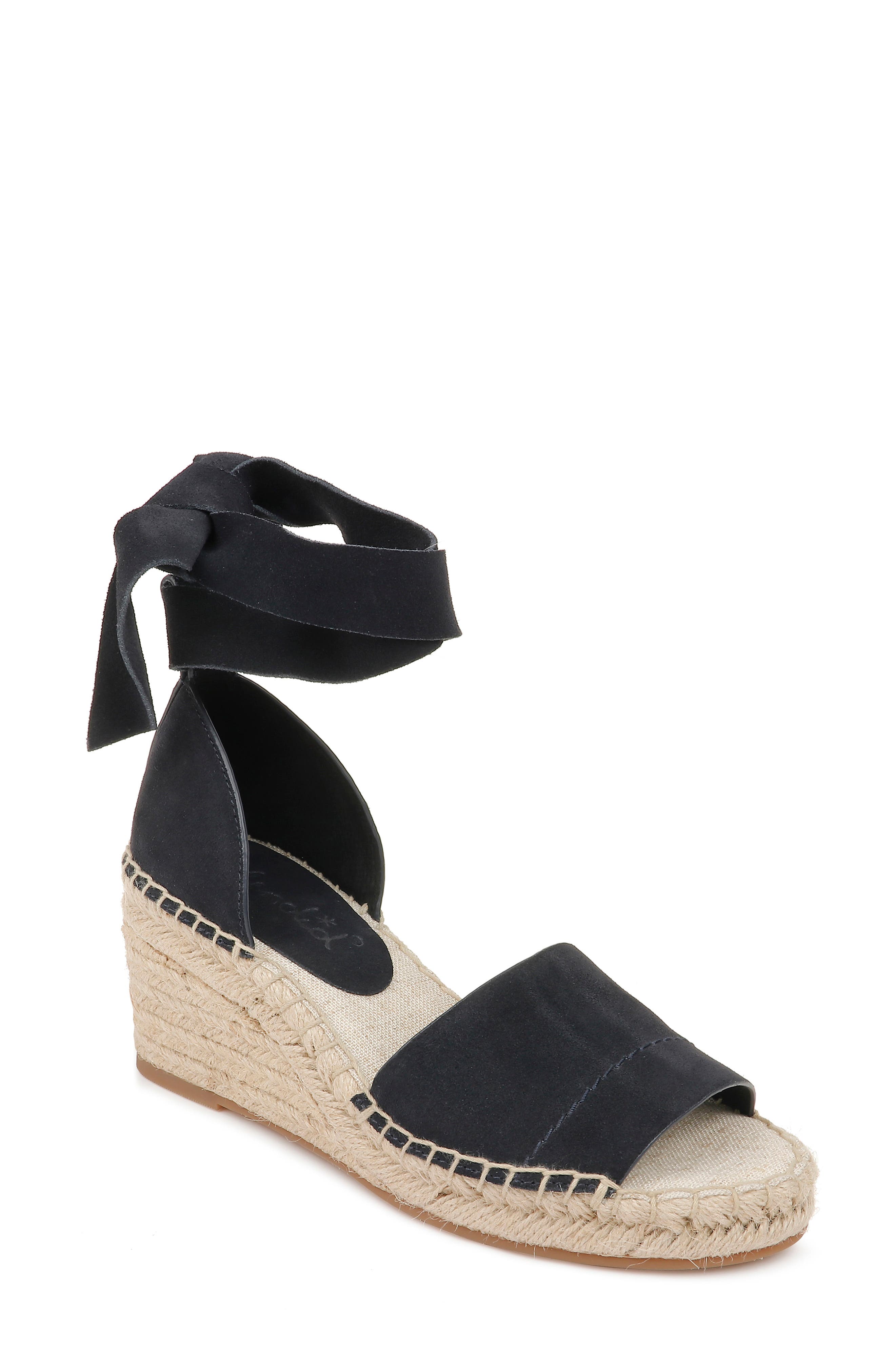 Malissa Espadrille Wedge Sandal, Main, color, NAVY SUEDE