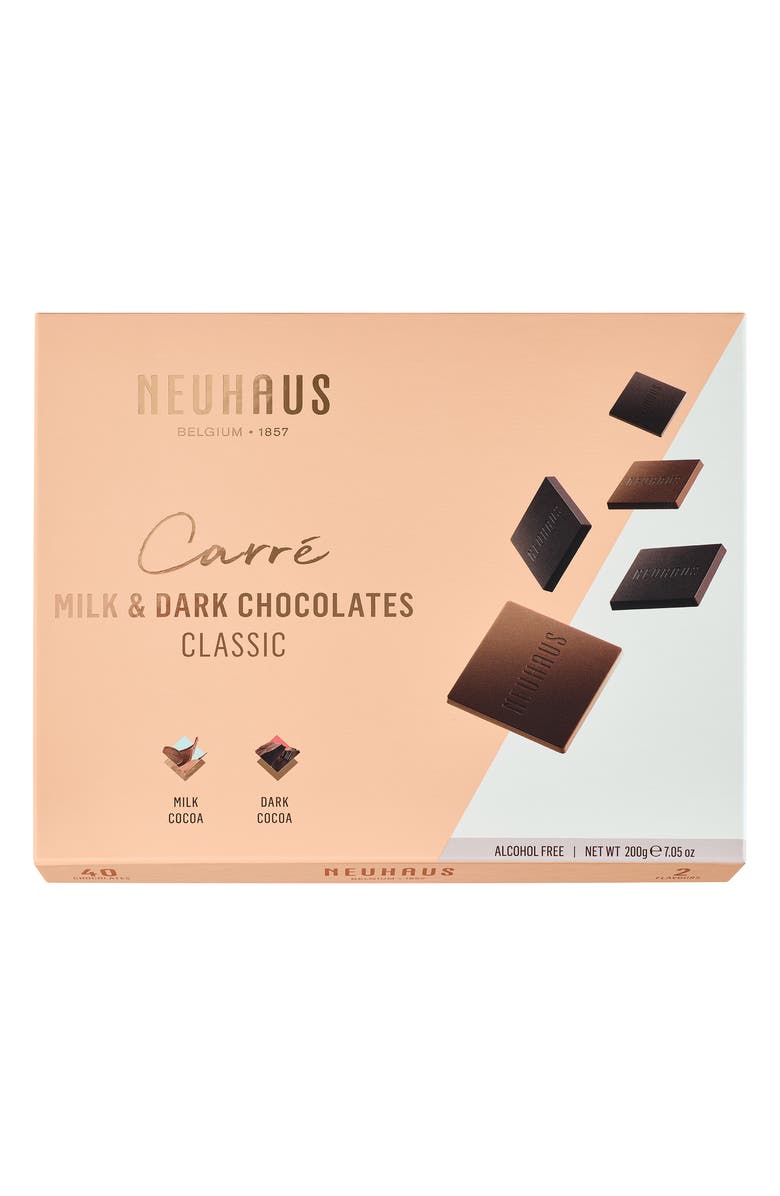 NEUHAUS Carré 40-Piece Classic Dark & Milk Chocolate Gift Box, Alternate, color, Peach