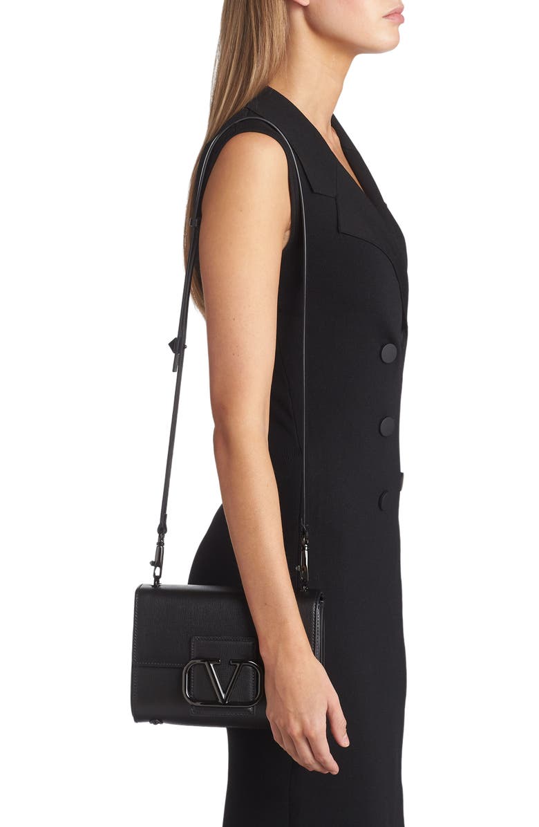 Valentino Garavani Stud Sign VLOGO Leather Shoulder Bag, Alternate, color,