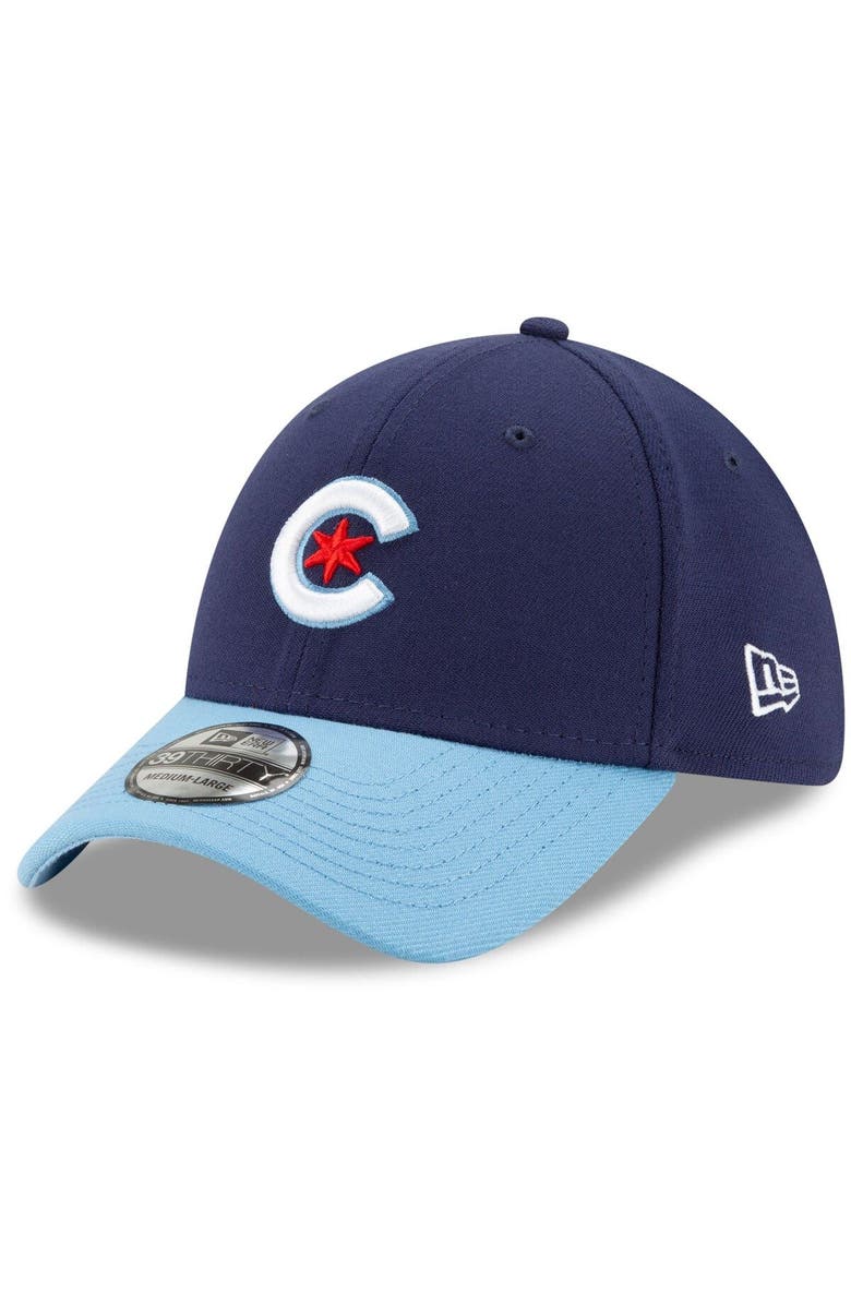 New Era Men's New Era Navy/Light Blue Chicago Cubs 2021 City Connect 39THIRTY Flex Hat, Main, color, Navy