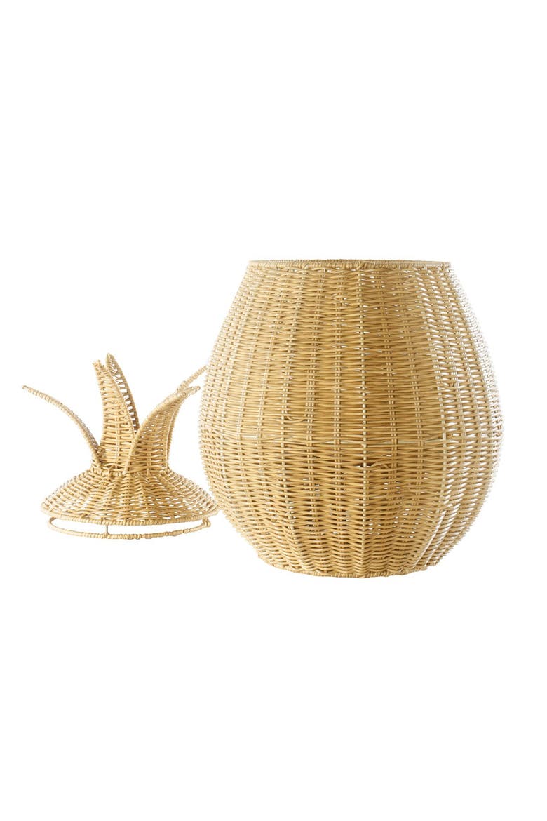 Pineapple Washable Wicker Floor Basket, Alternate, color, Brown