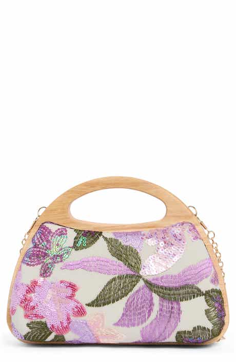 Jessica McClintock Sherrita Sequin Flower Embroidered Clutch