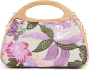 Jessica McClintock Sherrita Sequin Flower Embroidered Clutch