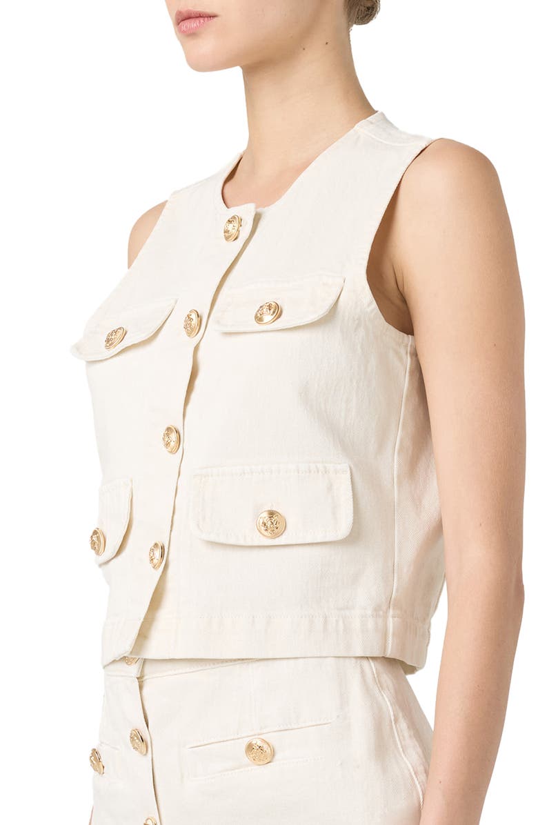 BLANKNYC Button-Up Denim Vest, Alternate, color, Sugar Coated