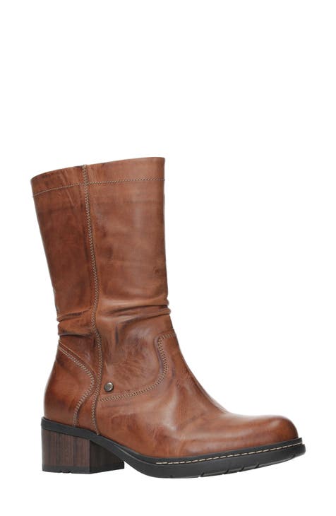 Women s Leather Genuine Mid Calf Boots Nordstrom