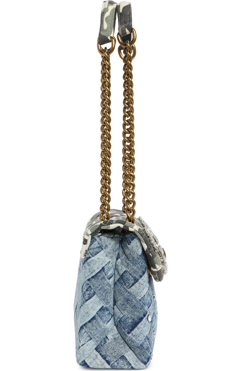 Kurt Geiger London Kensington Crystal Denim Convertible Shoulder Bag, Alternate, color, Denim Multi