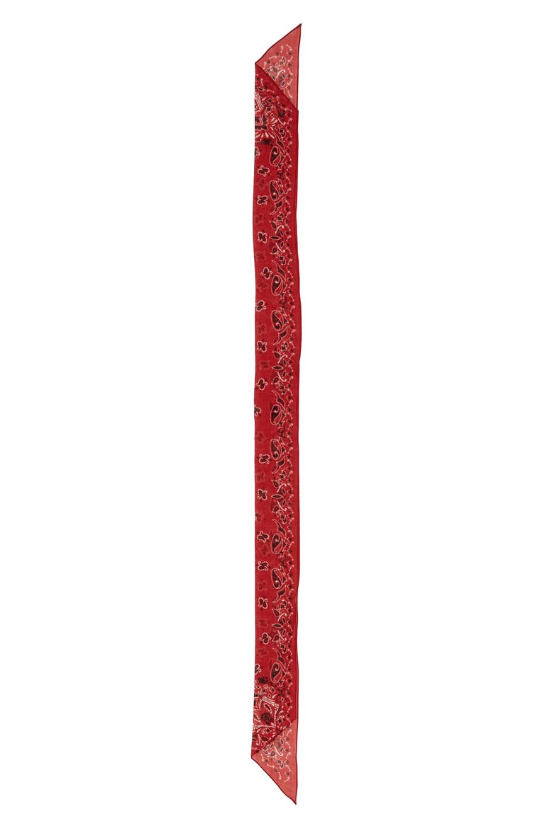 Skull et Coeur Laval Skinny Wool Scarf, Alternate, color, ROUGE/ IVORY