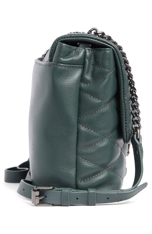 Shop Rebecca Minkoff Edie Diamond Quilt Leather Shoulder Bag In Deep Jade