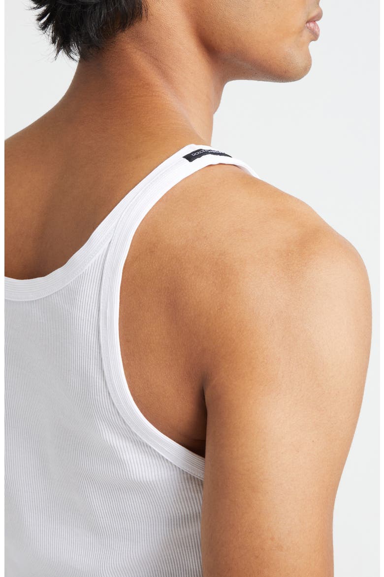 Embroidered Logo Rib Tank, Alternate, color, W0800 BIANCO OTTICO