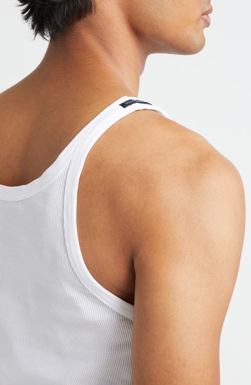 Dolce & Gabbana Dolce&gabbana Embroidered Logo Rib Tank In White