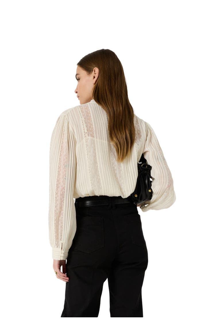 Cyrana Sheer Lace Shirt, Alternate, color, White