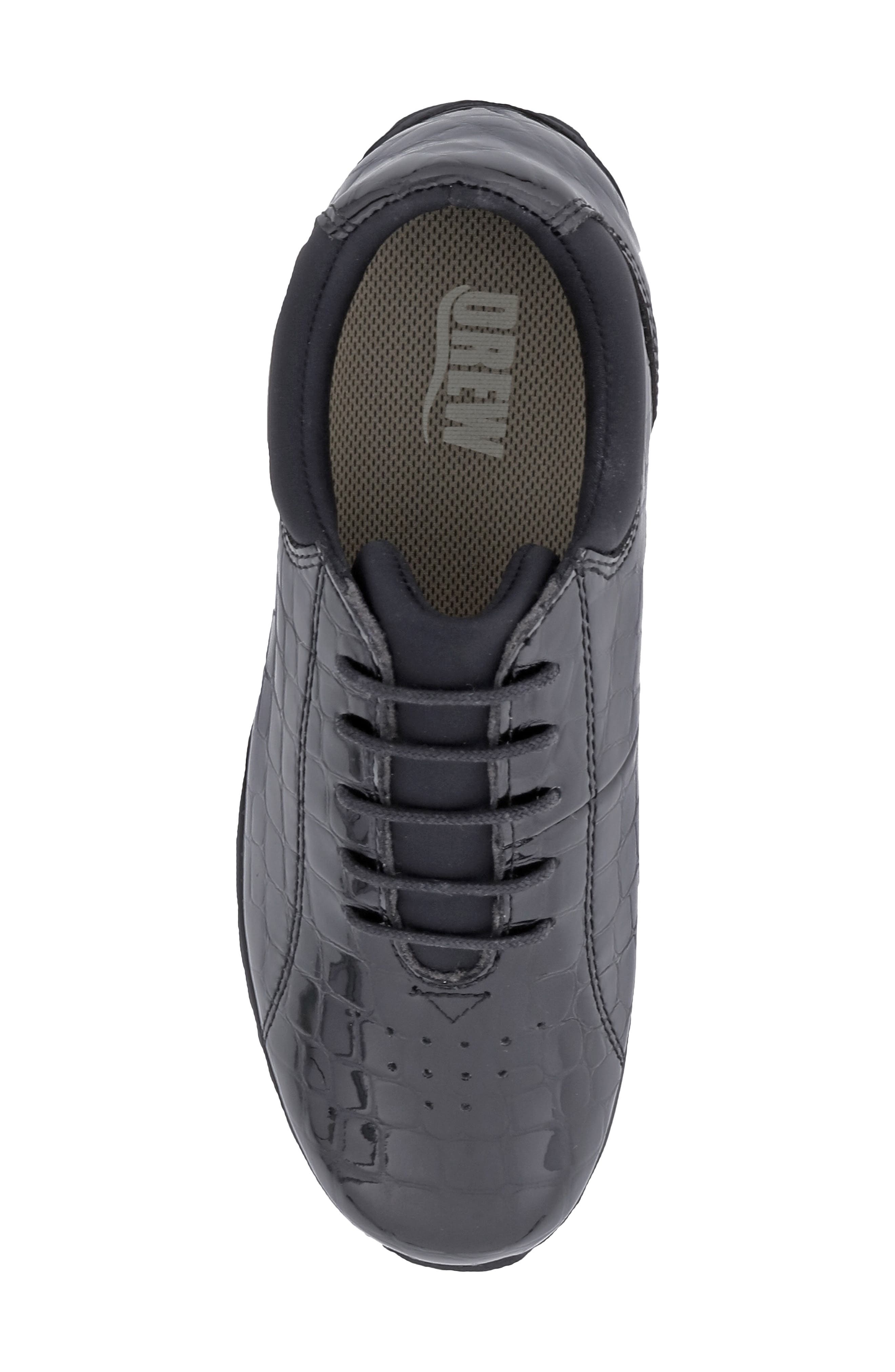 Tulip Leather Sneaker, Alternate, color, BLACK CROC