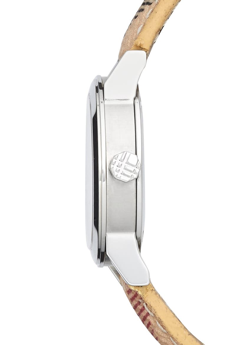 Small Check Strap Watch, 26mm, Alternate, color, HAYMARKET/ SILVER