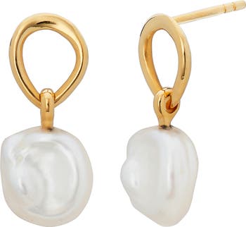 ピアス [Rita monica] Bold Pearl Earrings Nura Triple Drop Irregular Pearl Earrings in 18k Gold