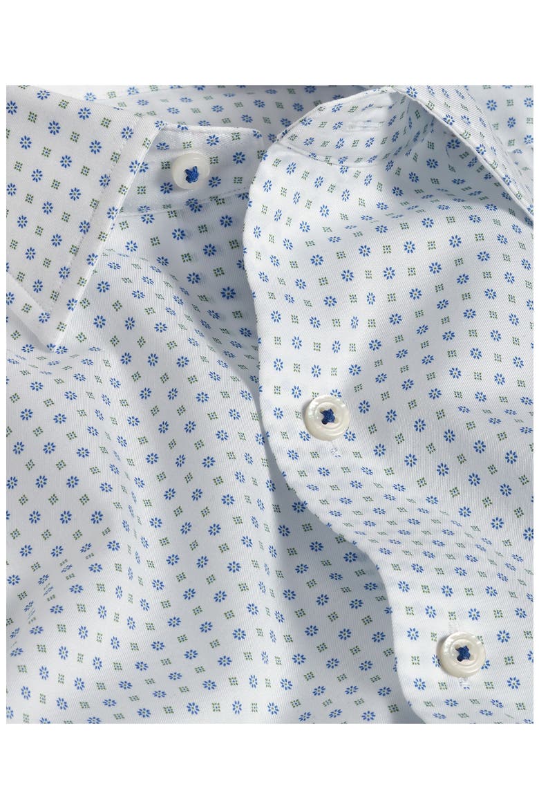Cotton Short Sleeve Sport Shirt, Alternate, color, WHITE/ BLUE