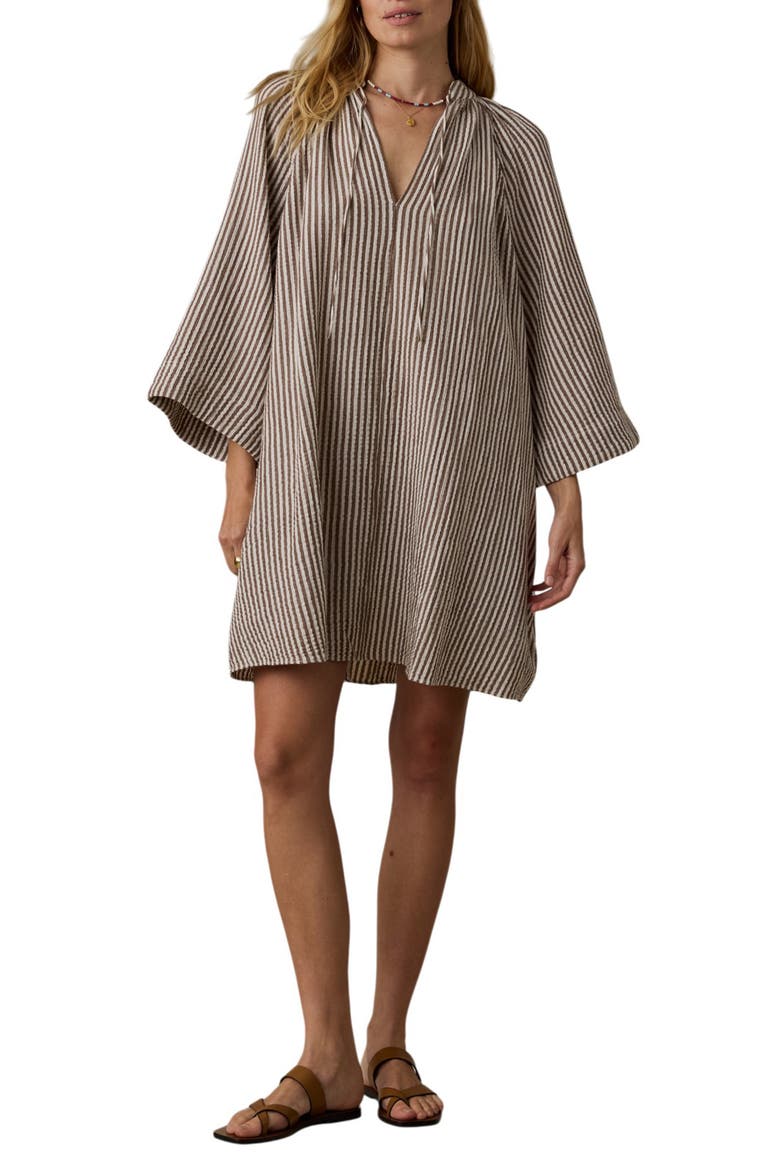 Dune Long Sleeve Organic Cotton Gauze Minidress, Main, color, MOCHA MIST