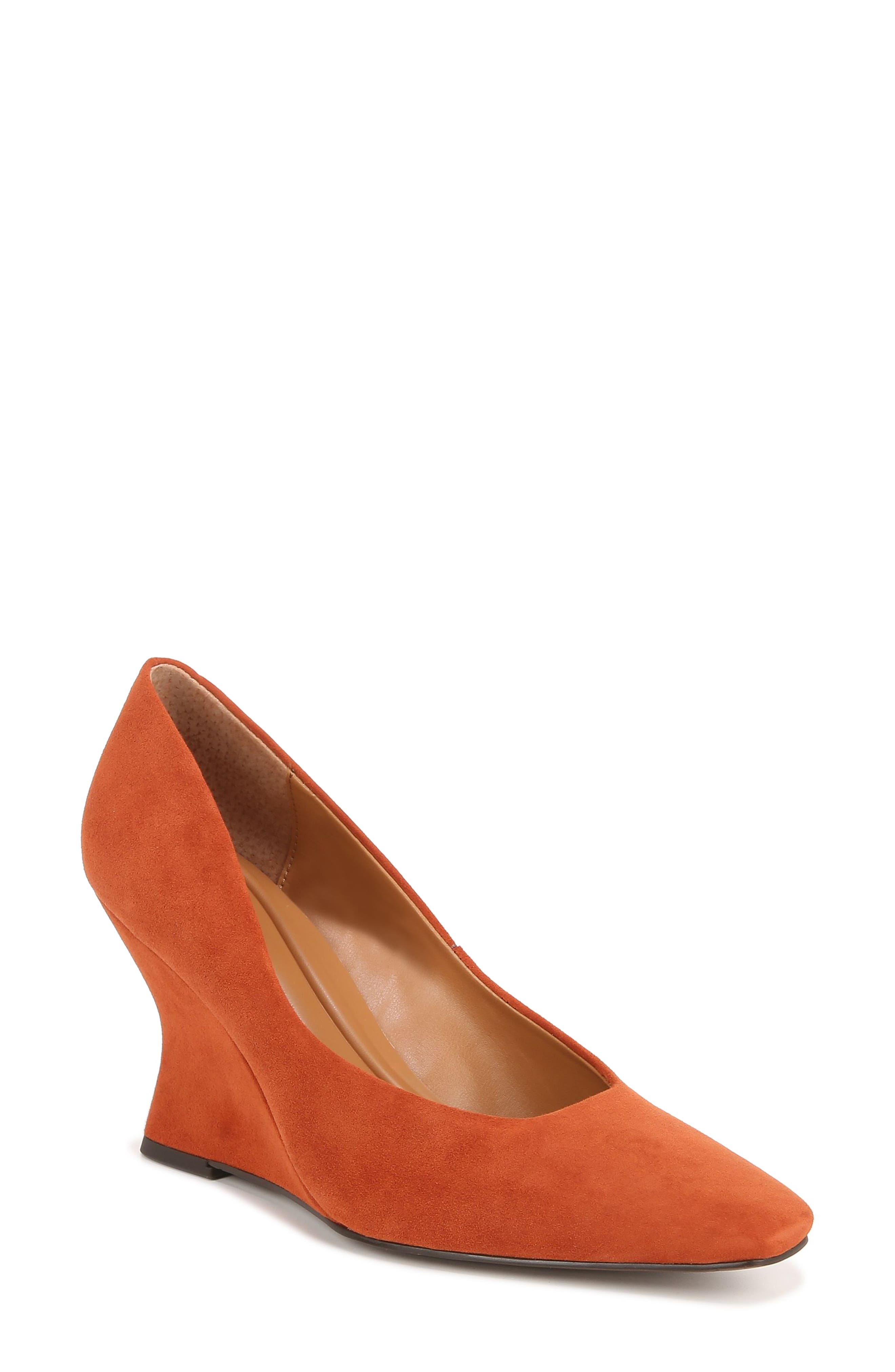 Carina Square Toe Wedge Pump, Main, color, BRICK