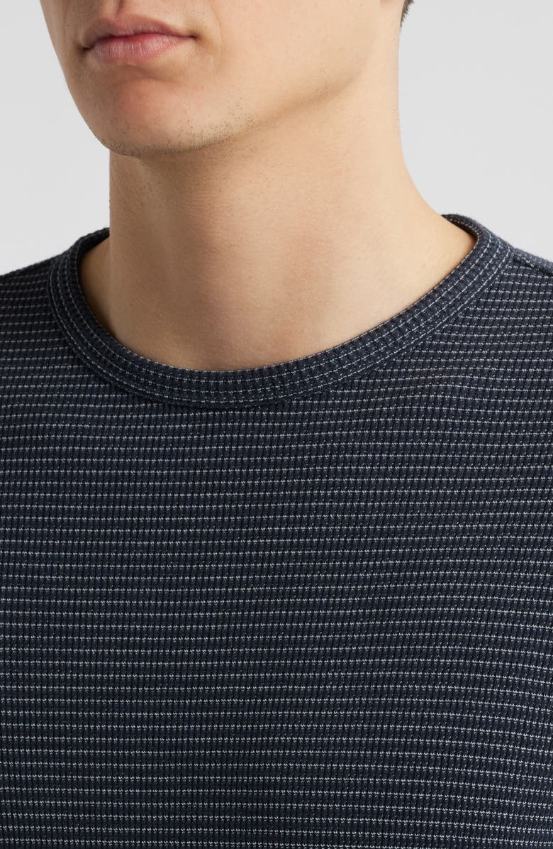 Vince Feed Stripe Thermal Knit Long Sleeve T-Shirt, Alternate, color, Coastal/Off White