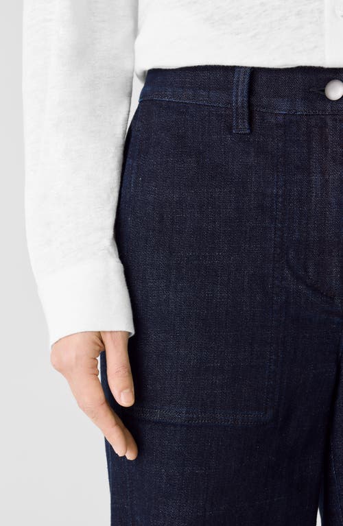Eileen Fisher Ankle Lantern Jeans In Deep Indigo