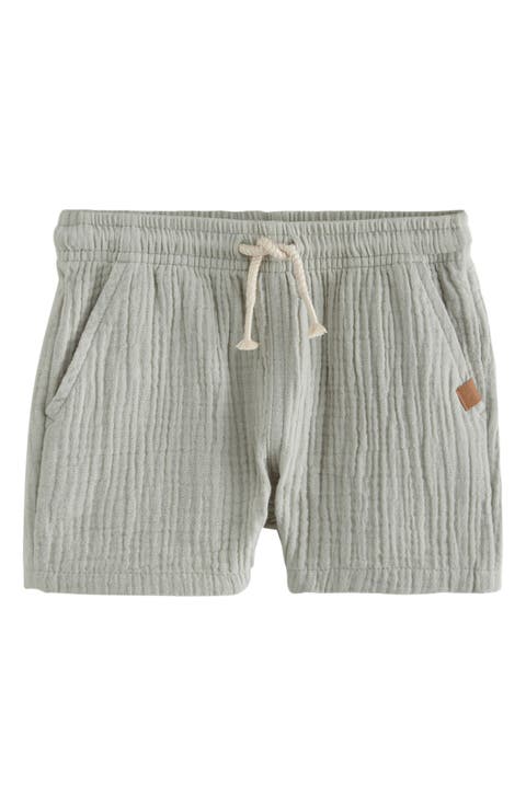 Kids' Textured Cotton Muslin Drawstring Shorts (Baby, Toddler & Little Kid)