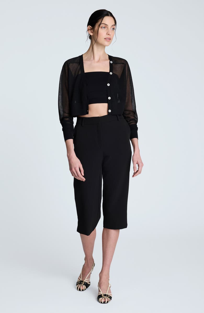 Kenneth Cole Twill Pedal Pusher Pants, Alternate, color, Black