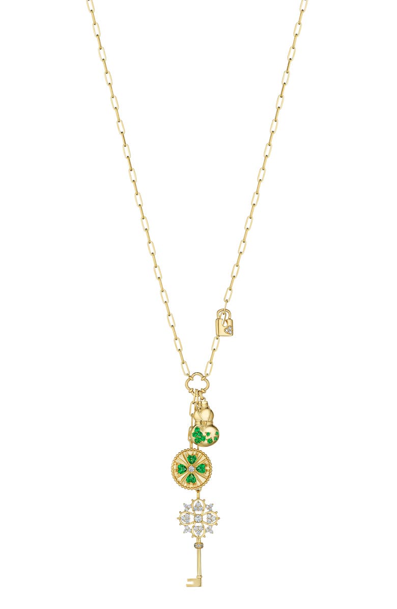 Hueb Penka Diamond & Tsavorite Multicharm Necklace, Main, color, 