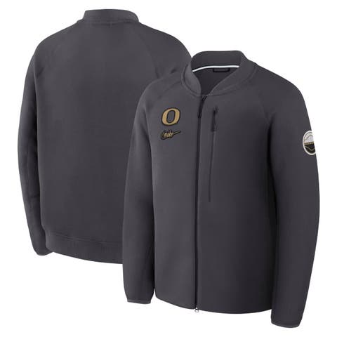 Men's Nike Anthracite Oregon Ducks Shoe Duck Tech Fleece Full-Zip Jacket