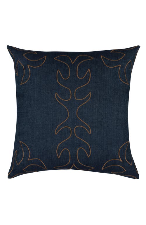 Elaine Smith Denim Days Hand Embroidered Indoor & Outdoor Woven Accent Pillow