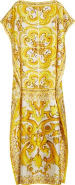 Dolce&Gabbana Majolica Print Silk Charmeuse Caftan Dress