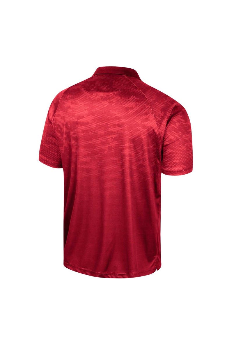 COLOSSEUM Men's Colosseum Scarlet Nebraska Huskers Honeycomb Raglan Polo, Alternate, color, Scarlet