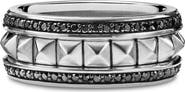 David Yurman Pyramid Band Ring with Pavé Black Diamonds