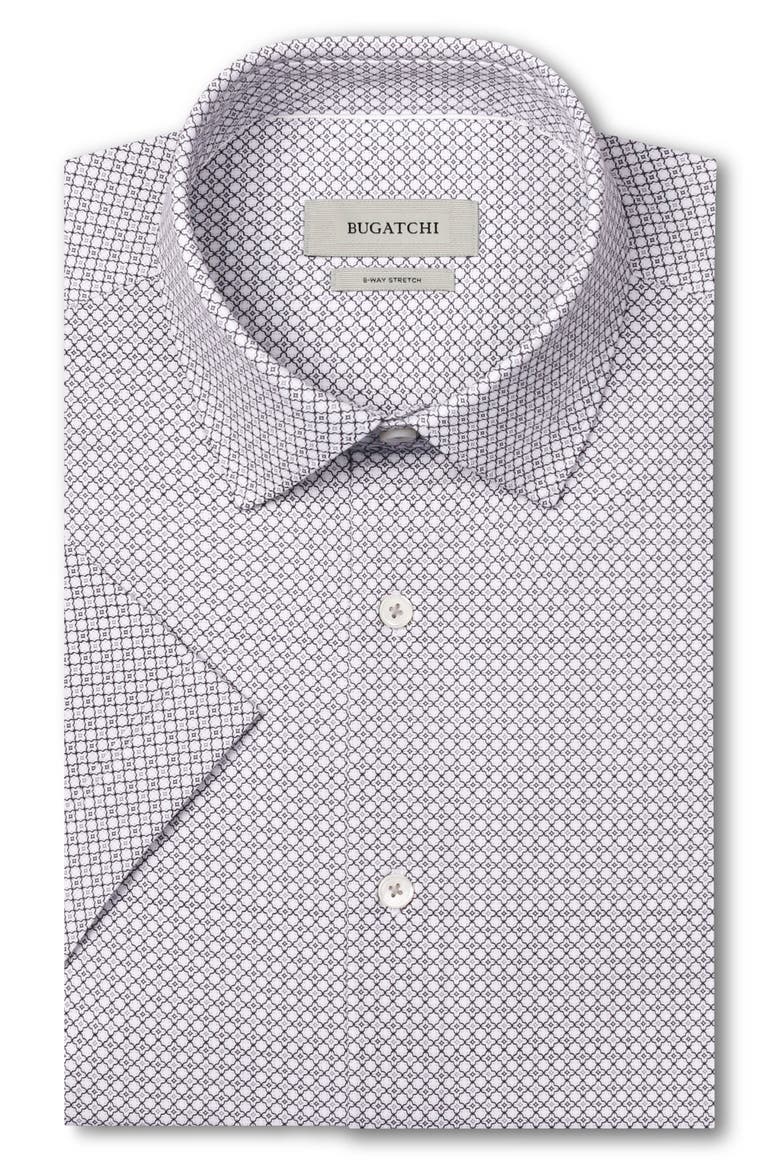 Miles OoohCotton® Print Short Sleeve Button-Up Shirt, Main, color, WHITE