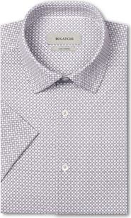 Bugatchi Miles OoohCotton® Print Short Sleeve Button-Up Shirt
