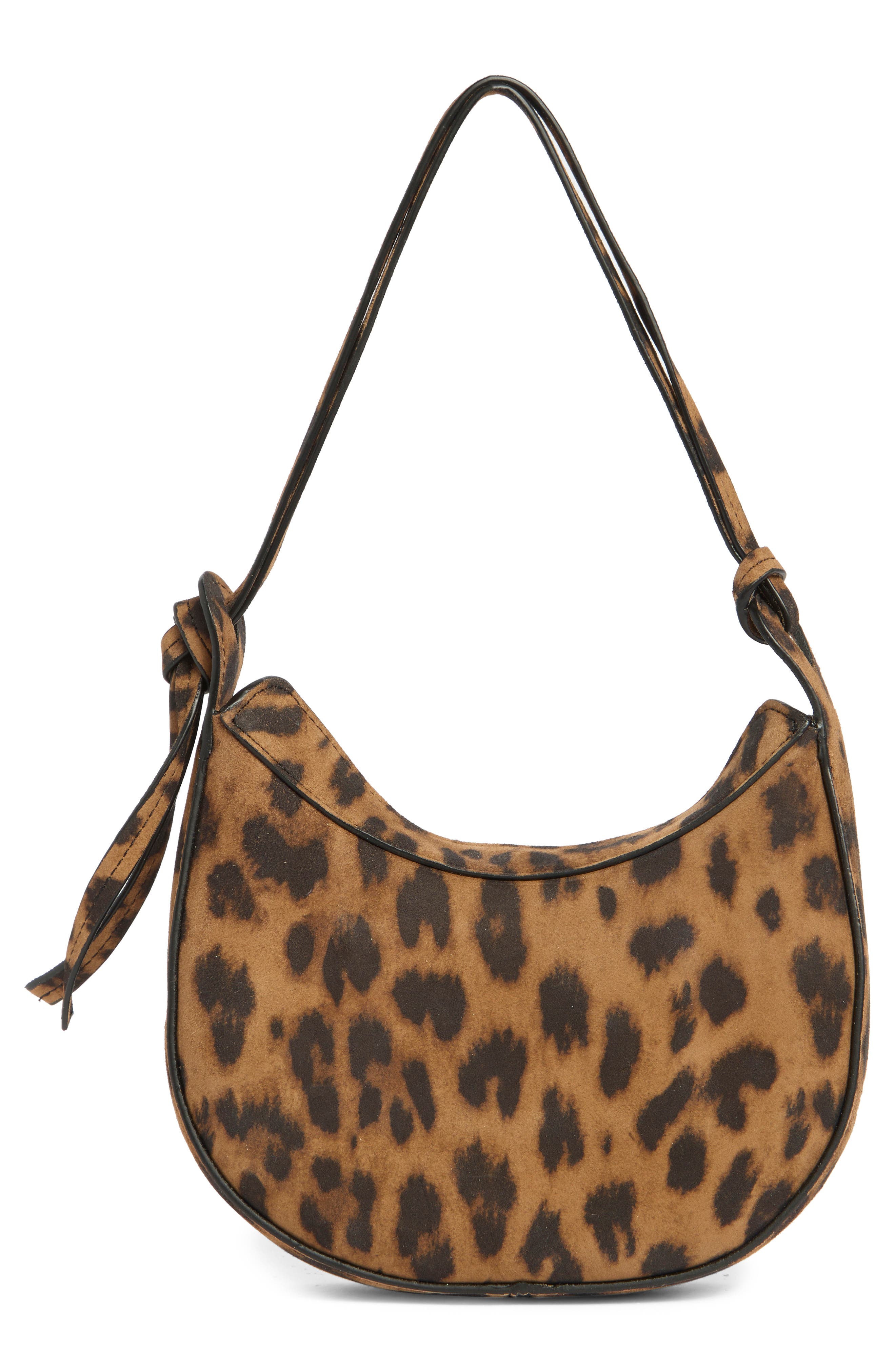 Reformation Mini Rosetta Leather Shoulder Bag, Alternate, color, Leopard Suede