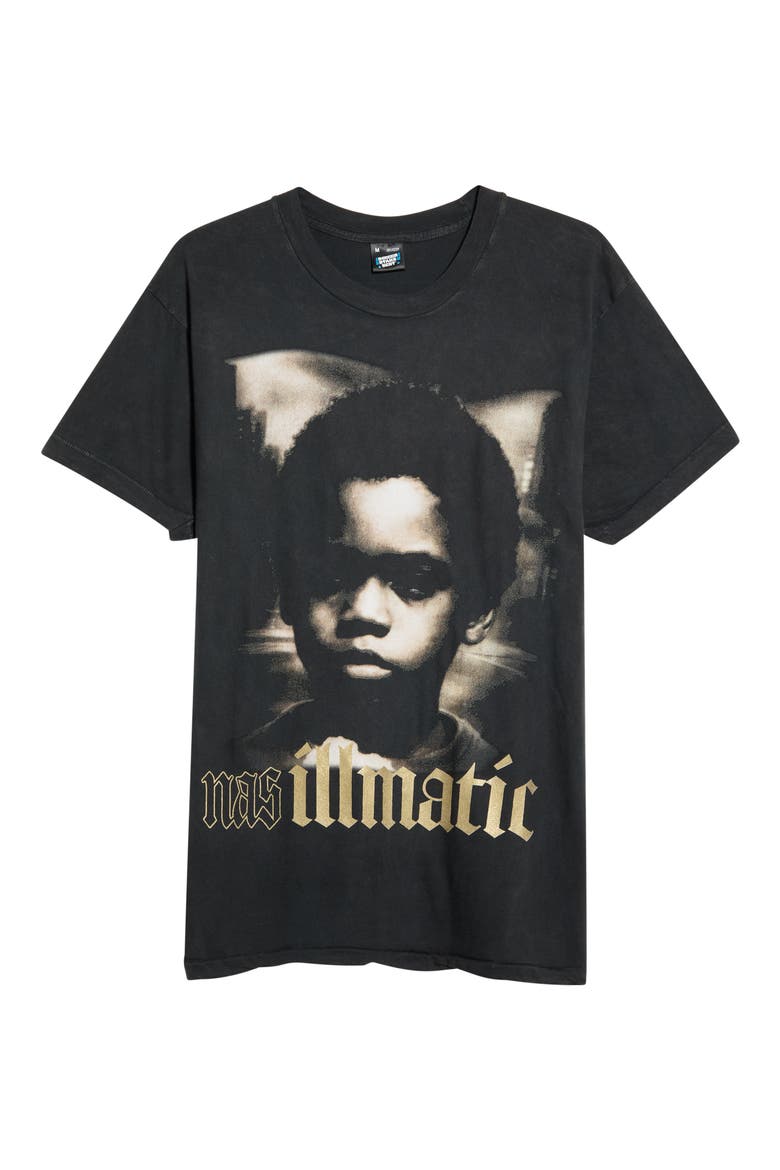 Nas Illmatic Cotton Graphic T-Shirt, Alternate, color, AGED BLACK