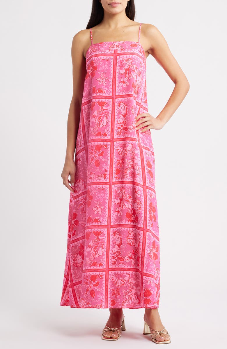 Lilly Pulitzer<sup>®</sup> Jesslyn Sleevless Silk Maxi Dress, Main, color, Sun Shell Pink Big Party