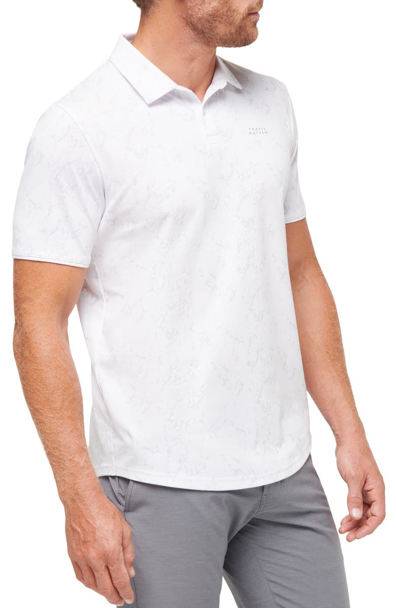 TravisMathew Warmer Tides Scoop Polo, Alternate, color, White